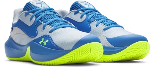 Chaussure De Basketball Basse Under Armour Lockdown 7 Unisexe Calm / Atlantis / High Vis Jaune - vue 6