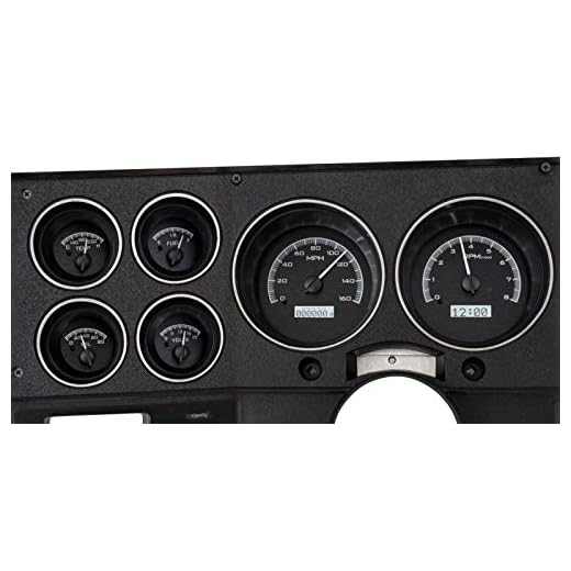Dakota Digital 73 - 87 Chevy GMC Pickup Truck VHX Analog Dash Gauges Black Alloy White VHX-73C-PU-K-W