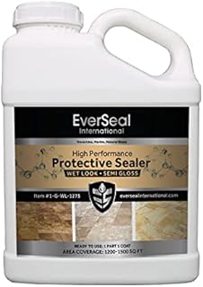 EverSeal Ready to Use 1-GAL Wet Look Travertine Marble & Natural Stone Protective Sealer | Penetrating Semi Gloss | Water Based Non-Toxic | Water Resistant | Made in USA