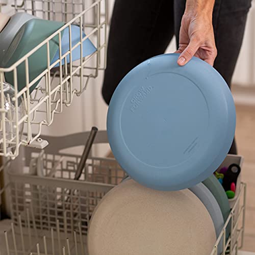 Grow Forward Premium Wheat Straw Dinnerware Sets - 8 Piece Unbreakable Microwave Safe Dishes - Reusable Wheat Straw Plates And Bowls Sets - Wheat Straw Bowls For Cereal, Soup, Camping, Rv - Oasis #TOP6