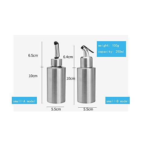Gteller Stainless Steel Olive Oil Dispenser, Leakproof Pourer Dispensing Bottle For Oil Soy Sauce Vinegar&Cooking Wine 550Ml/350Ml/250Ml (250Ml-A Model) #TOP1