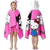 Hello Kitty Poncho de baño para niños, Toalla con Capucha, Poncho de Playa Suave, Toalla de baño para niñas, de...