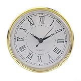 Reloj de cuarzo biselado dorado de 110 mm con números romanos compatible con movimientos de reloj de cuarzo estándar