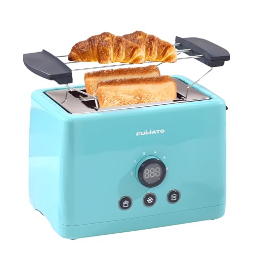 Fumato 1000W Bread Toaster 2 Slices with Bun Rack | Stainless Steel Auto Pop Up Toaster- 6 Heating Modes, Removable Crumb Tray, Extra Wide Slots | Cancel, Reheat & Defrost | 1 Yr Warranty- Misty Blue Fumato 1000W Bread Toaster 2 Slices with Bun Rack | Stainless Steel Auto Pop Up Toaster- 6 Heating Modes, Removable Crumb Tray, Extra Wide Slots | Cancel, Reheat & Defrost | 1 Yr Warranty- Misty Blue