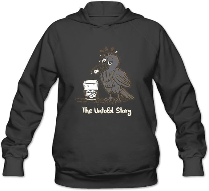 Thirstyy Crow The Untoed Story Print On Black Hooded Sweatshirt