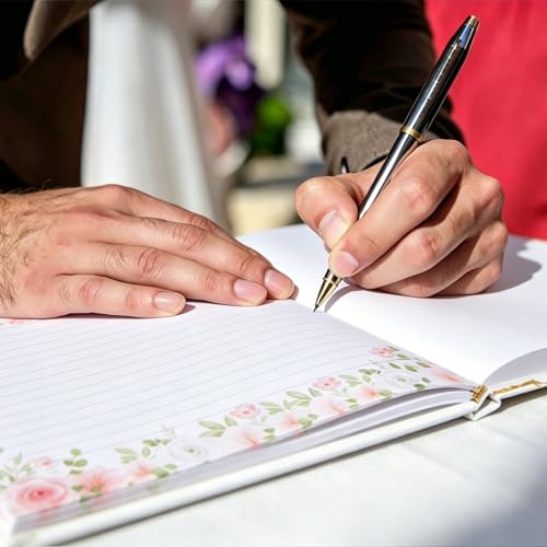 Libro de visitas para bodas con calcomanías evita manchas de tinta y pérdidas 6