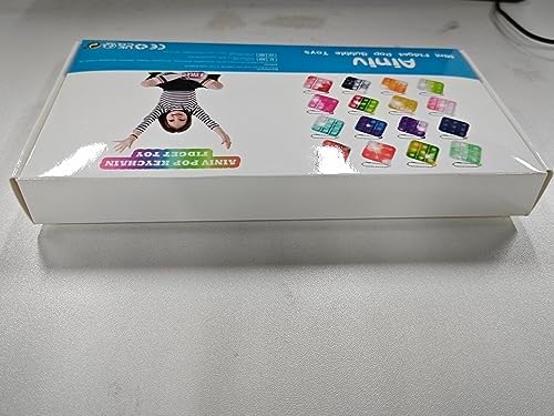 Ainiv 16 PCS Mini Fidget Pop Bubble Toys, Strip Squeeze Toys with Keyring, Poppet Bubble Sensory Toys, Stress Anxiety Relief Toys Desk Toy Wrap for ADHD, Autism, for School Kids Office Adult