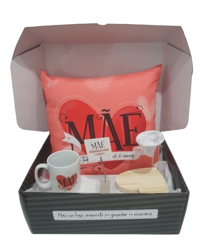 Super Kit Presente Dia Mães Almofada Caneca Mini Coador Café