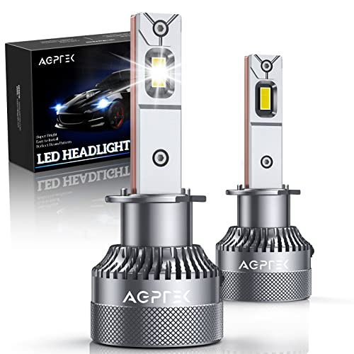 AGPTEK 110W 22,000LM Bombilla H1 LED Canbus con CSP Chip PLUG & PLAY para Faros Delanteros, Lámpara LED Coche, 6000K Blanco Frío, IP68 Impermeable, 2 Piezas