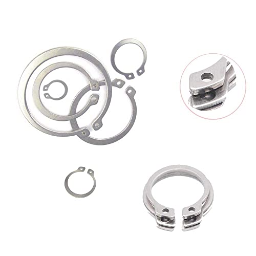 255Pcs Metric 304 Stainless Steel C-Clips External Retaining Ring Assortment Kit,15 Size #TOP6