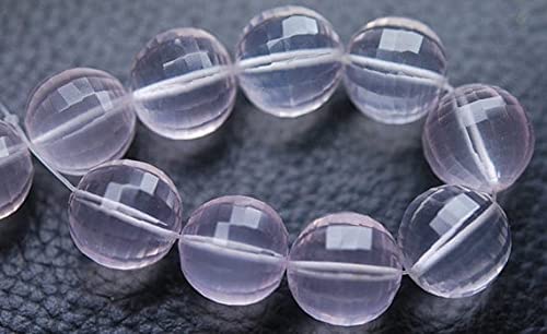 Quartz rose naturel perles facettées 10mm step cut pour création bijoux