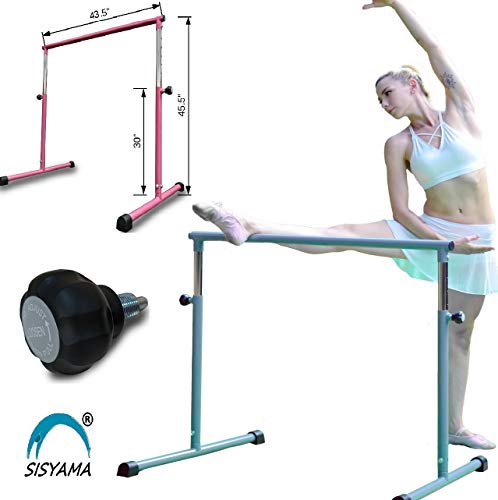 SISYAMA Single Ballet Barre Booty Bar Portable Freestanding Adjustable Workout Fitness Stretch Dance