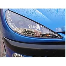Angel Eye Light LED Headlight LED DRL Projection Headlight Compatible for Peugeot 206 Headlight Design 2004-2008 Color 4300K, Size 35W
