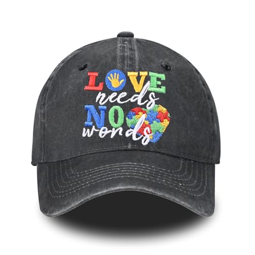 Image of Embroidered Baseball Cap for Women Men Vintage Adjustable Washed Distressed Denim Baseball Hat