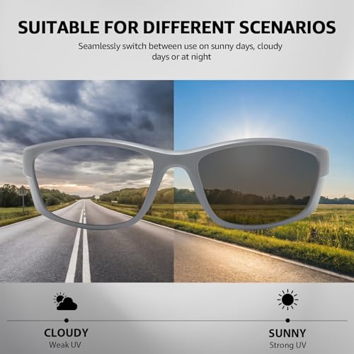 Image of Myiaur Polarized Photochromic Running Sunglasses For Men Women UV400