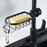 Kitchen Dish Sponge Holder Faucet Caddy Shower Rod Soap Basket,Faucet Shower Rod Assembled