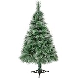 Árbol de Navidad artificial aguja pino con soporte plástico, de 120 cm con 90 puntas / ramas de primera calidad, súper natural y rellenado.