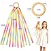 Dawnglow 2Pcs Ribbon Hand Kites, Gymnastics Dance Ribbons,Dancing Streamer with Wood Ring for Artistic Dance, Gymnastics, Entertainment, Decoration and Party - Aurora Gleam