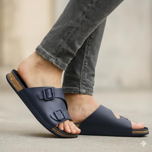 Image of Leatherful Men's premium leather slipper | Genuine Leather upper | Suede Leather Insole | PU sole | Stylish flip flop for men |