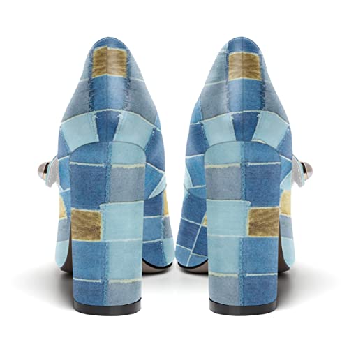 NUMALEO Womens Party Wedding Pointed Toe Patent Casual Block High Heel Pumps Dress Shoes 4 Inch4