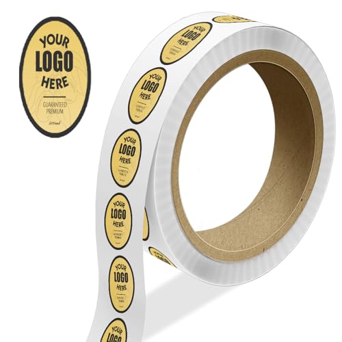 LabelsNstickers Custom Printed Standard Label Rolls - Oval - 1 x 2 - Gold Matte Foil - 125 Labels/Roll