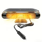 Portable Car Heater 12V, Fast Heating & Cooling Car Defroster Demister with 360° Rotatable Base, High Power Electric Car Heater Fan, Vehicle Heater for Winter Windshield Defogging & Air Purification