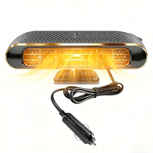Portable Car Heater 12V Fast Heating & Cooling Car Defroster Demister with 360 Rotatable Base High Power Electric Car Heater Fan Vehicle Heater for Winter Windshield Defogging & Air Purification