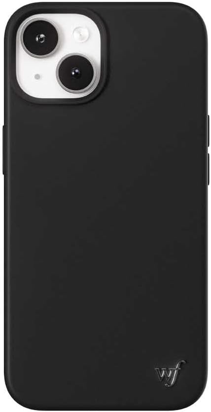 Wildflower Cases - Compatible with iPhone 13/14 | Protective Bumper, 6.5ft Drop Test Certified, Women Owned Small Business | Solid Black - Silicone Simple Magnet Cute Trendy | Black Magsafe