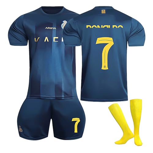 ZGHQHCDRH Conjunto Camiseta De Fútbol, No.7 Conjunto de Fútbol para Niños, con Camiseta, Pantalones Cortos y Calcetines, Tamaño: 28 (Altura:150-160 CM, Verde)