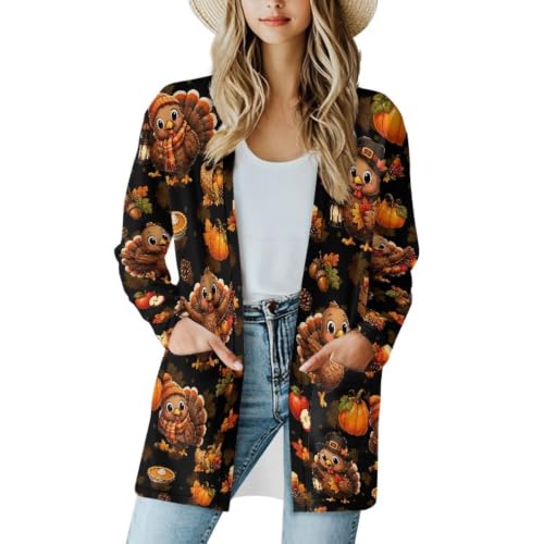Image of Cardigan Sweaters for Women Long Sleeve Cardigan Soft Drape Open Front Fall Dusters V-Neck Jackets Dressy Loose Coat