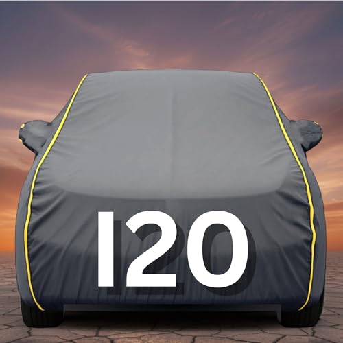 Image of Premium Grey Series 100% Waterproof Car Body Cover for i20 Cover (All Models) with Mirror Pockets | Triple Stitched, Elastic, Custom Fit, Heat Resistant, Anti-Dust, All-Weather Cover