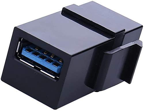 Usb 3.0 Keystone Jack Inserts, 5Pcs Usb To Usb Adapters Female To Female Connector ,Female Coupler Insert Snap-In Connector Socket Adapter Port For Wall Plate Outlet Panel - Black (Black - 5 Pack) #TOP1