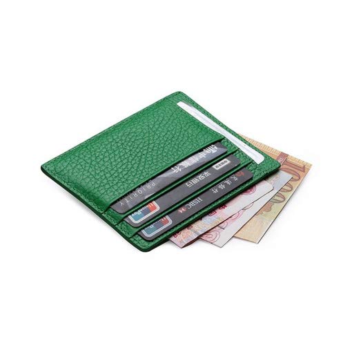 MEKU RFID Blocking Slim Leather Minimalist Money Clip Front Pocket Wallet Credit Card Holder Green (Upgraded Version)