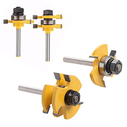Wrisky 2Pcs Tongue & Groove Router Bit 3/4