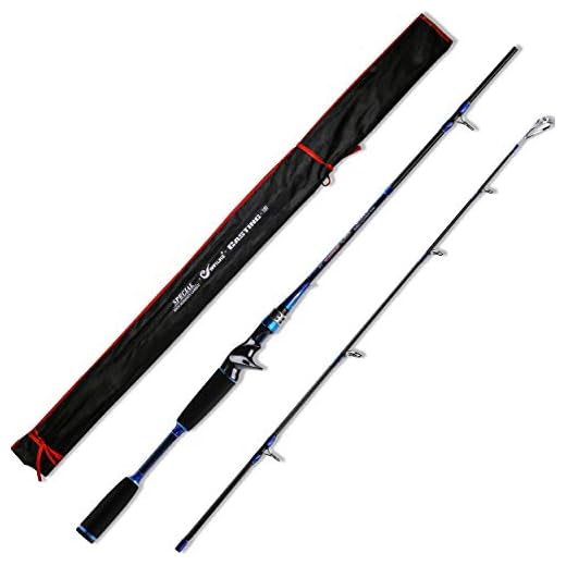 SAN LIKE Baitcasting Fishing Rod Lightweight for Bass Fishing,Carbon Fiber Casting Rod with 1 Tip- Medium Portable Baitcast Rod,Bass Lure Fishing Rod (Casting-5.9Ft M)