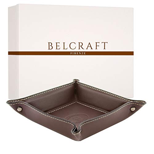 Belcraft Orvieto Vaciabolsillos de Piel Italiana, Hecho a Mano, Incluye Caja, Burdeos (19x19 cm)