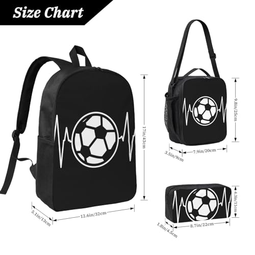Sac à dos école I Love Soccer avec boîte déjeuner trousse