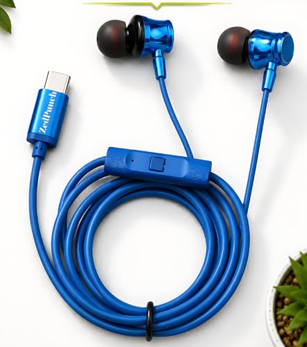 Image of Gaming Type-C Wired Earphone with Mic, 10mm Dynamic Bass Driver, Magnetic in-Ear Headphones, Low Latency Sound for Gaming, 1 Button Control, HD Calling, Voice Assistant