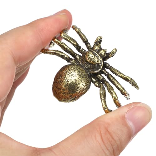 Figura decorativa araña de latón para escritorio miniatura 2