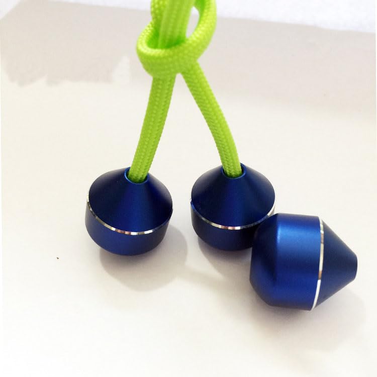 Finger Spinner Cube Finger Toys for Practicing Finger Dexterity - Aluminum Alloy Two Beads and One String Finger Yo-Yo Alloy Toy,Used to Show Various Cool Moves and Play (blue)
