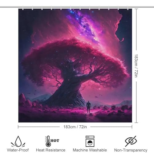 Rideau de douche Arbre de Vie lavable en polyester de qualite supérieure - 4