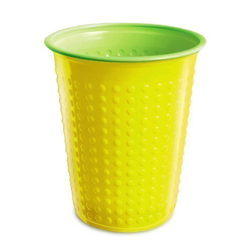 Tazas de plástico (40 unidades) diferentes colores - amarillo/ verde, 200 ml