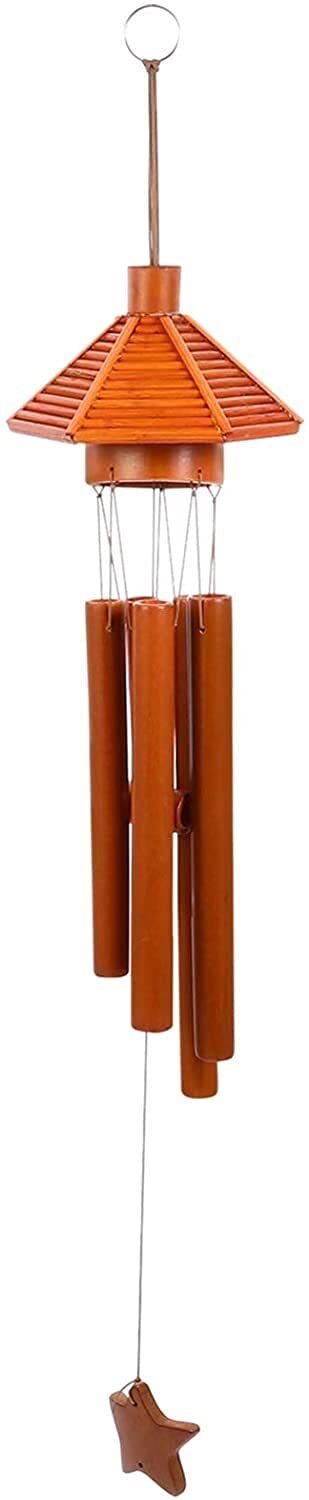 Bamboo Wind Chime, Outdoor Wooden Music Wind Chimes with Natural Relaxing Soothing Sound for Garden, Patio, Home or Outdoor Decor