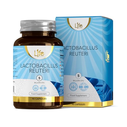 LN L Reuteri | 90 Lactobacillus Reuteri Probiotika Kapseln 5 Milliarden KBU L Reuteri pro Portion | Hochdosiertes L.Reuteri | Gentechnik- Gluten- und Allergenfrei | Hergestellt in Großbritannien