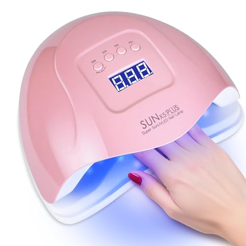 Lampe UV LED Ongles 80W avec Capteur Infrarouge, Double Source de Lumière, 4 Modes de Minuterie, 36 Perles LED, Écran LCD pour Vernis Semi-Permanent Manucure Pédicure