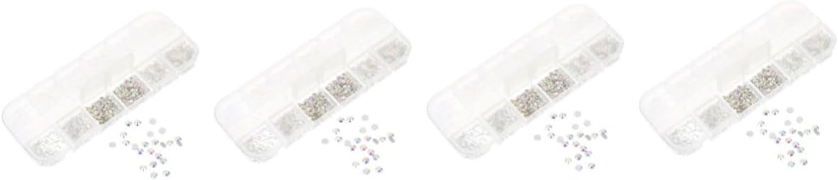 FRCOLOR Nail Art Diamond Decorations Kit Compartment Flatback Rhinestones for Easy Manicure for Creative Nail Designs