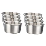 Ramequins en acier inoxydable : finition soignée, surface lisse, va au lave-vaisselle.