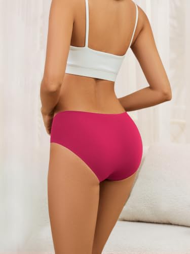 Image of Seamless Cotton Underwear for Women No Show Bikini Panties 6 Pack
