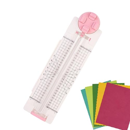 Cortador de papel para manualidades, con regla lateral, rotación de 360 grados, herramienta de corte de papel, para casa, oficina, escuela, scrapbooking, adolescentes, adultos, cupones etiqueta