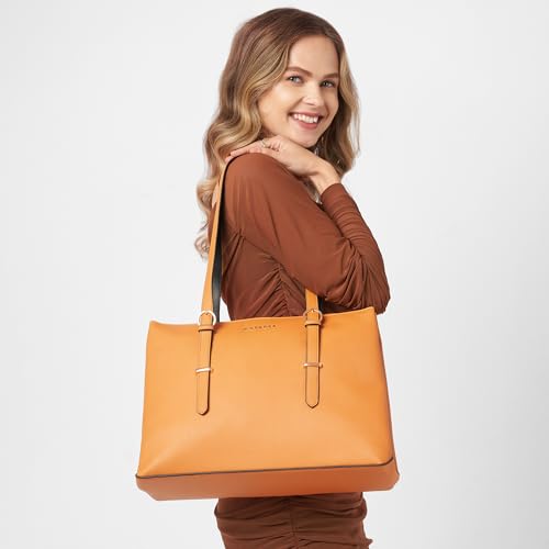 Image of Caprese Regina 16 Inch Laptop Compatible Large Tote Bag for Women | Stylish, Durable, Multi-Compartment Design for Work, Travel, Shopping | Comfortable Straps Shoulder and Handheld Bag
